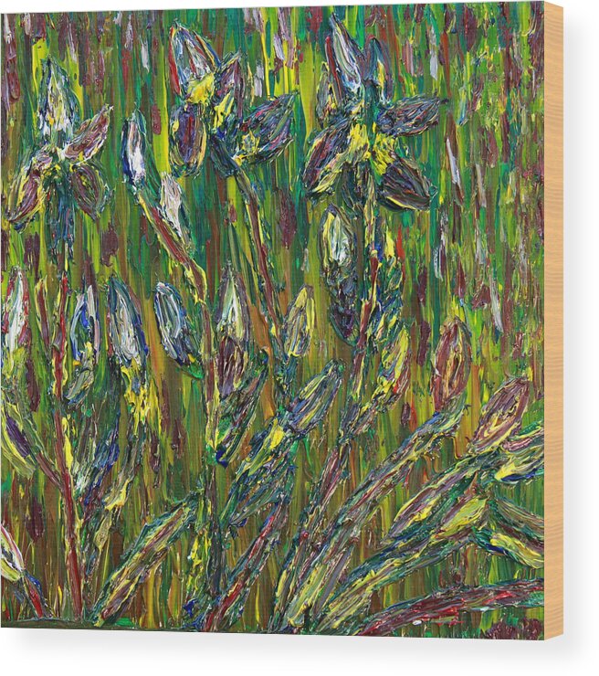 Vadim Wood Print featuring the painting Irises Dance by Vadim Levin