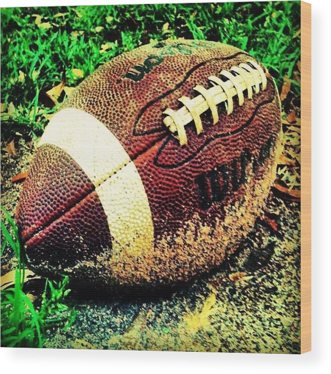 Instagram Wood Print featuring the photograph Is Mah Doggeh's #football :3 #wilson by Seth Stringer