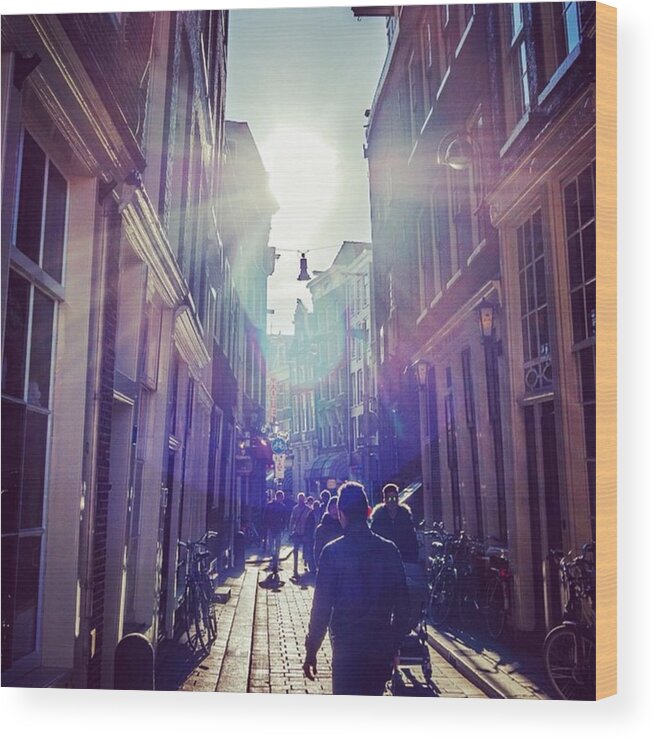 Europe Wood Print featuring the photograph It's Bright Out On The Street by Aleck Cartwright