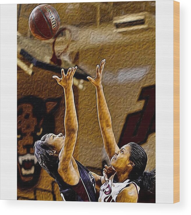 Tipoff Wood Print featuring the photograph @iupui @iupui_jaguars #iupuijags #iupui by David Haskett II