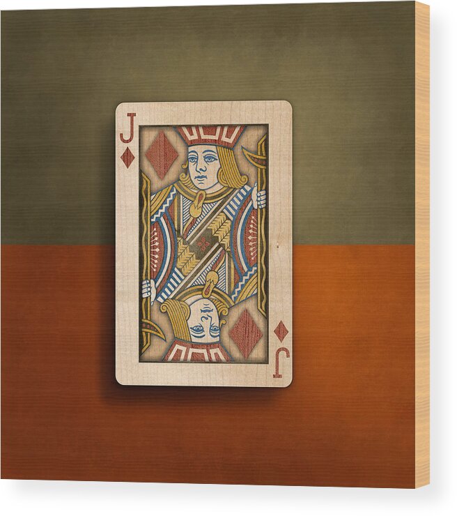 Game Wood Print featuring the photograph Jack of Diamonds in Wood by YoPedro