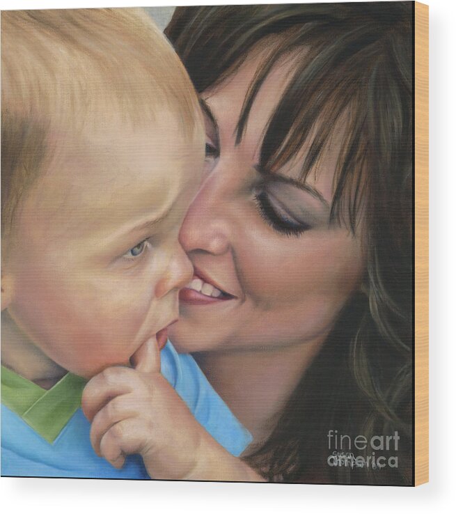 Baby Wood Print featuring the painting Jaxon's Love by Susan Thompson