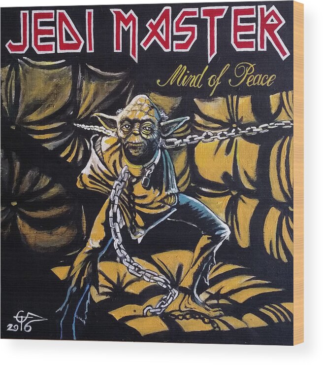 Star Wars Wood Print featuring the painting Jedi Master - Mind of Peace by Tom Carlton