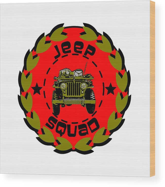 Jeep Wood Print featuring the digital art Jeep Squad by Piotr Dulski