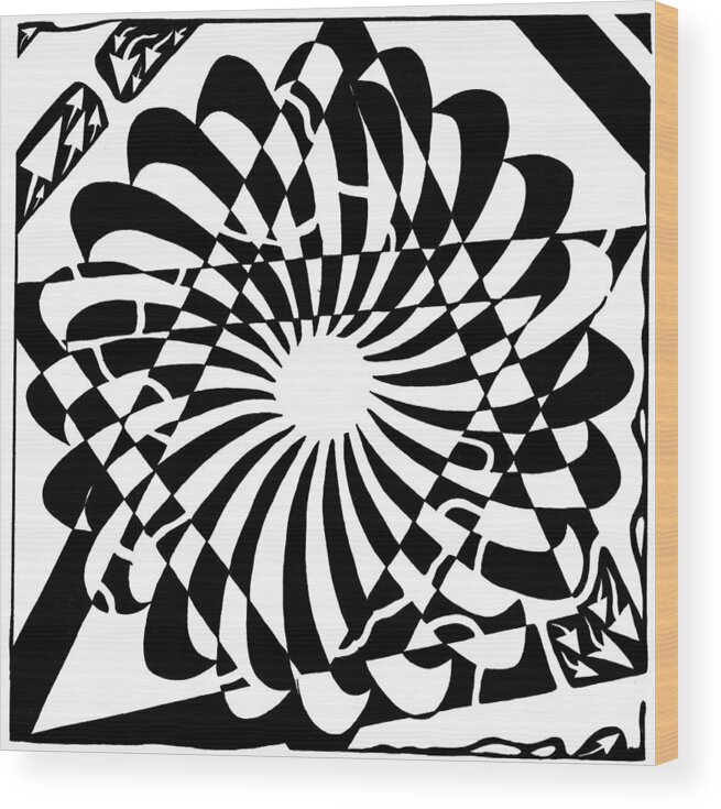 Jewish Wood Print featuring the drawing Jewish Pride Maze by Yonatan Frimer Maze Artist
