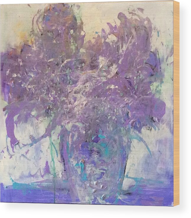 Floral Wood Print featuring the painting Joy by Karen Ann Patton