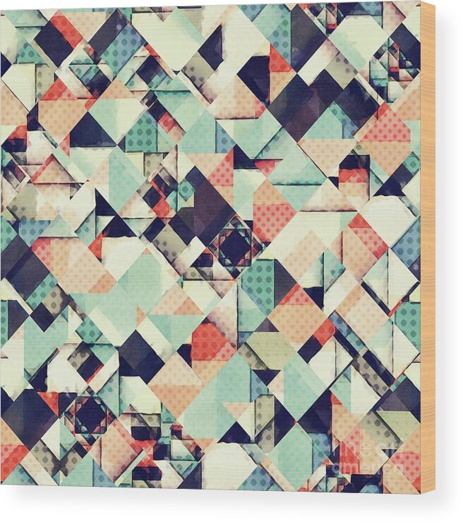 Pattern Wood Print featuring the digital art Jumble of Colors And Texture by Phil Perkins