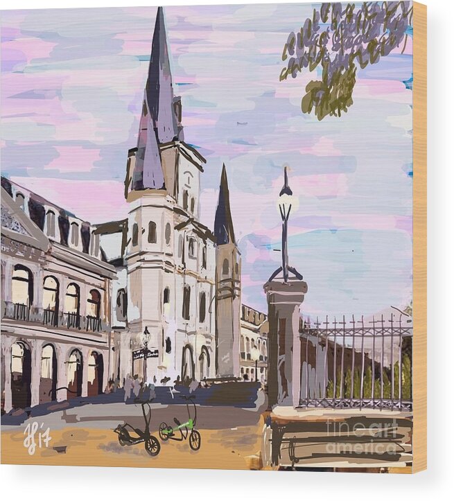 Elliptigo Art. #elliptigo Art Wood Print featuring the painting June, Where in the World is my ElliptiGO? by Francois Lamothe