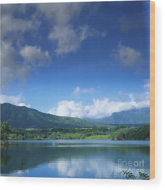 Blue Wood Print featuring the photograph Kauaihai Ridge by Kate Turning & Tom Gibson - Printscapes