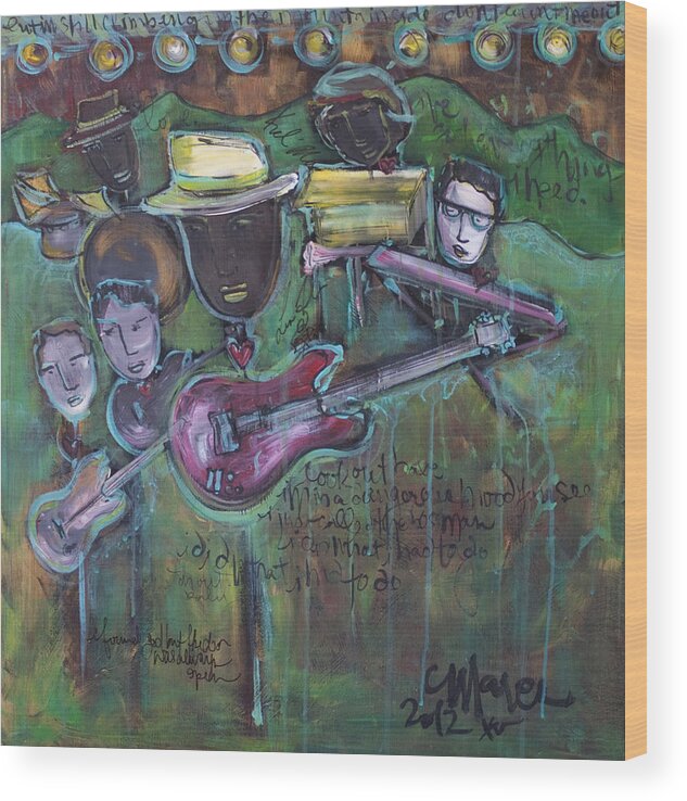 Keb' Mo' Wood Print featuring the painting Keb' Mo' Live by Laurie Maves ART