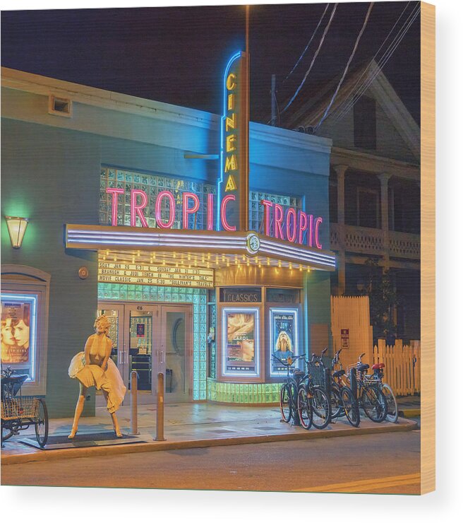 Key West Wood Print featuring the photograph Key West Florida Tropic Cinema DSC01720_16 by Greg Kluempers