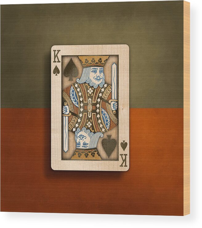 Black Wood Print featuring the photograph King of Spades in Wood by YoPedro