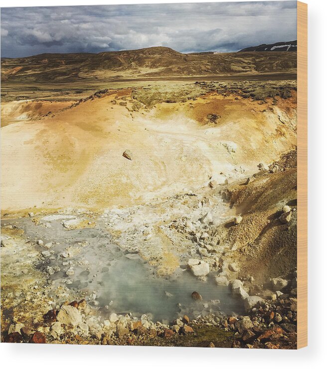 Iceland Wood Print featuring the photograph Krysuvik geothermal area Reykjanes Iceland by Matthias Hauser