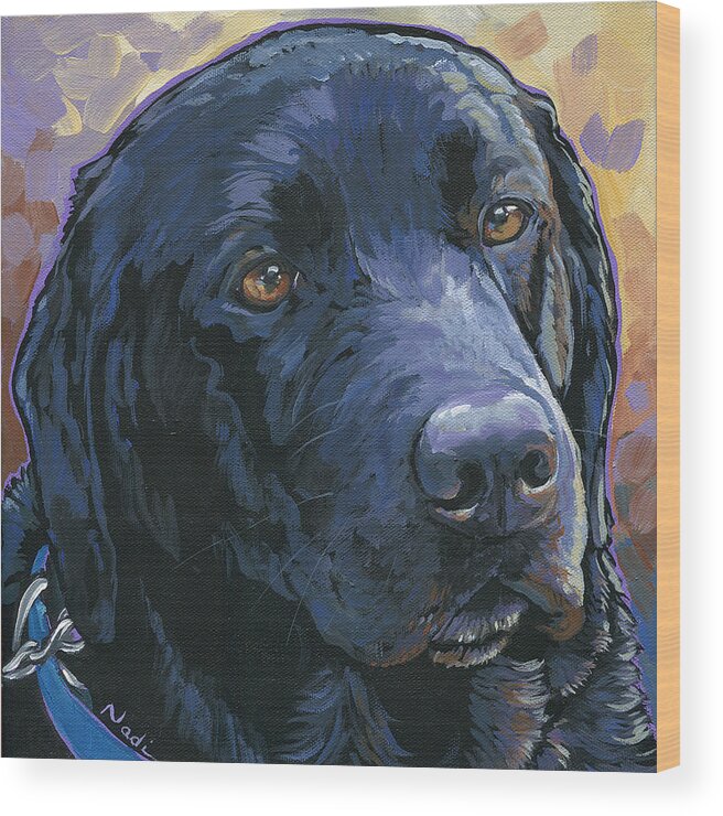Labrador Retriever Wood Print featuring the painting Lab by Nadi Spencer