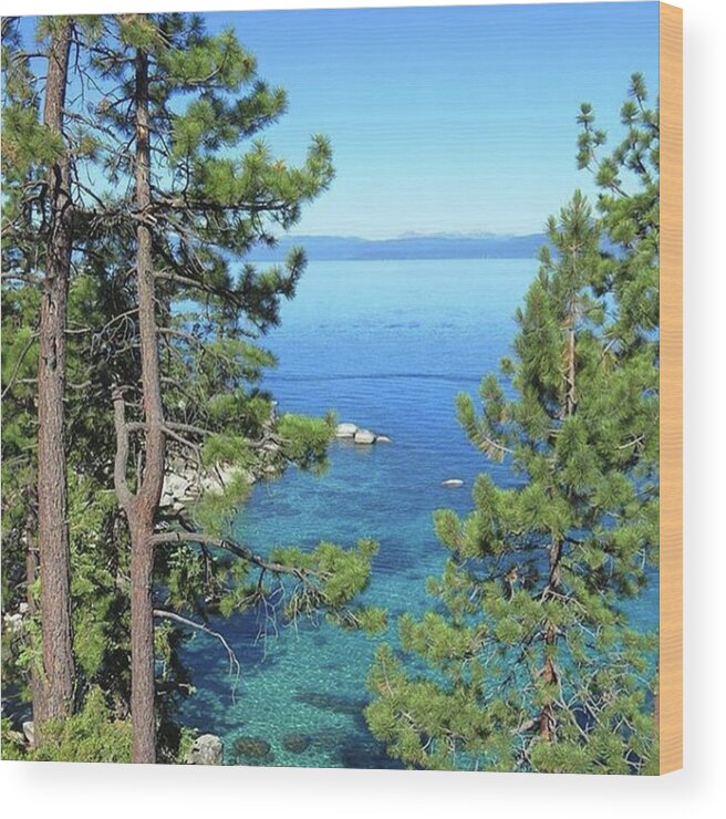 Tahoe Wood Print featuring the photograph Lake Tahoe Viewed From Sand Harbor by Connor Beekman