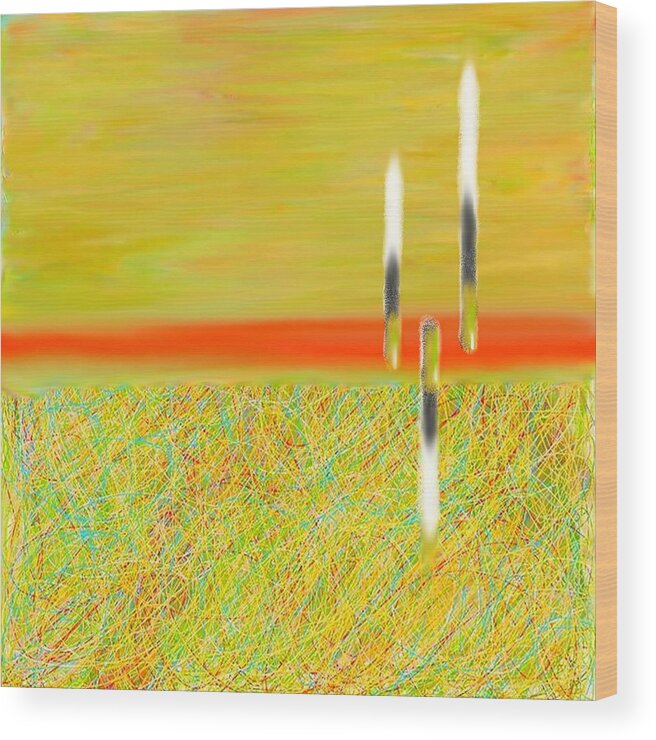 Abstract Wood Print featuring the photograph Land Somewhere by Charles Brown