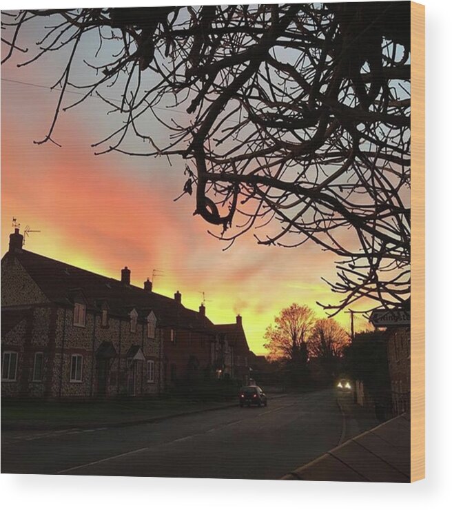 Natureonly Wood Print featuring the photograph Last Night's Sunset From Our Cottage by John Edwards