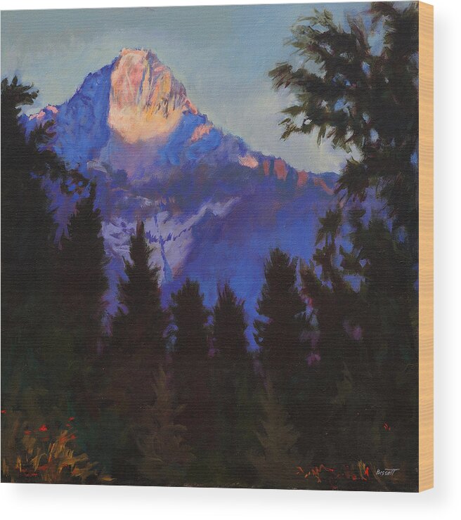 Glacier Wood Print featuring the painting Last Rays by Robert Bissett