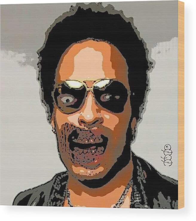 Beautiful Wood Print featuring the photograph Lenny Kravitz Zombie by Nuno Marques