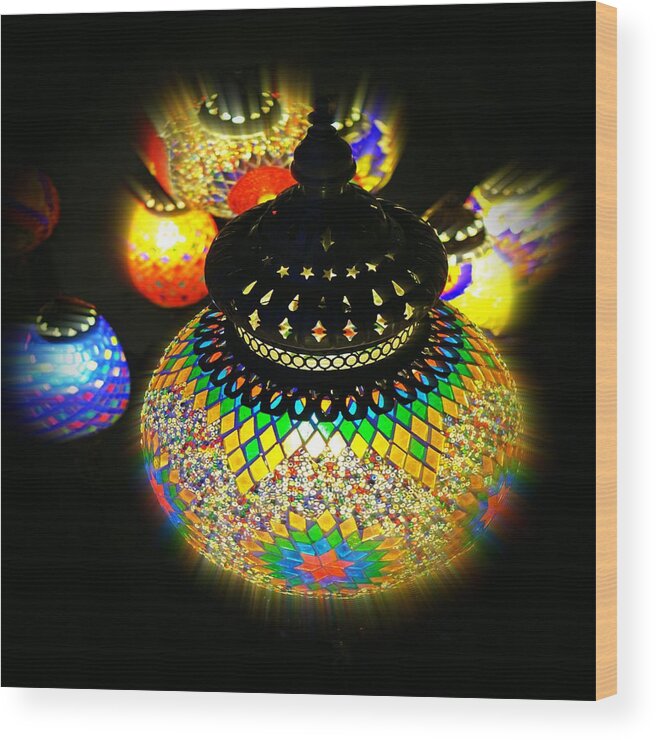 Lanterns Wood Print featuring the photograph Let There Be Light by Digital Art Cafe