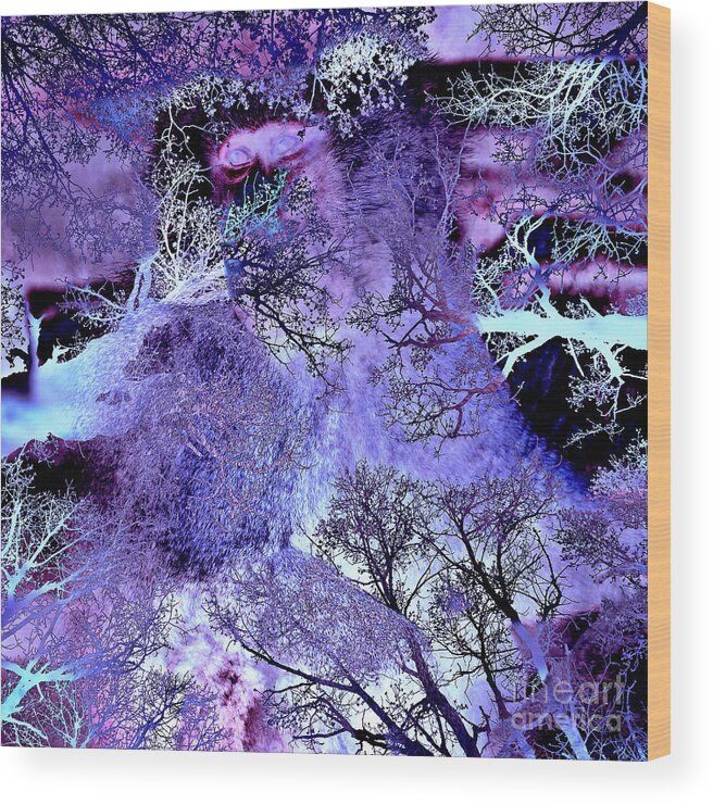 Life In The Ultra Violet Bush Of Ghosts Wood Print featuring the digital art Life in the Violet Bush of Ghosts by Silva Wischeropp