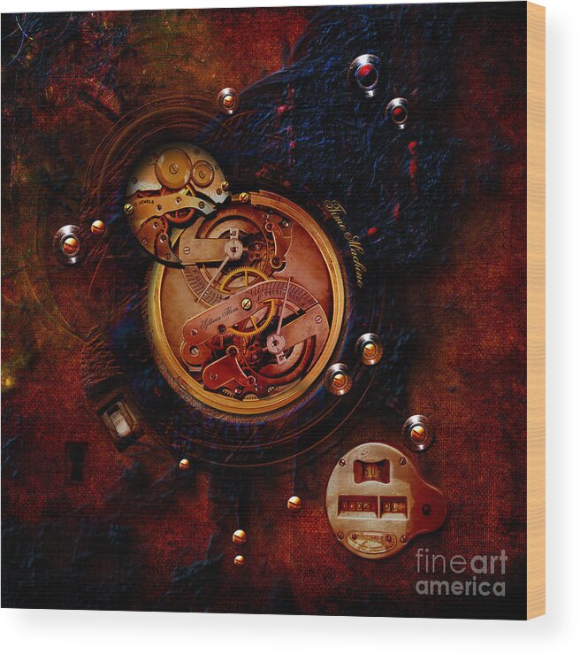  Wood Print featuring the painting Life time machine by Alexa Szlavics