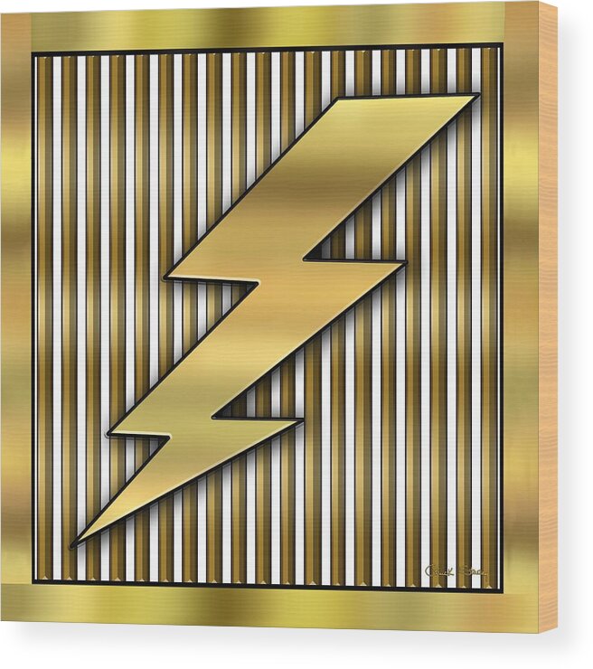 Lightning Bolt Wood Print featuring the digital art Lightning Bolt by Chuck Staley