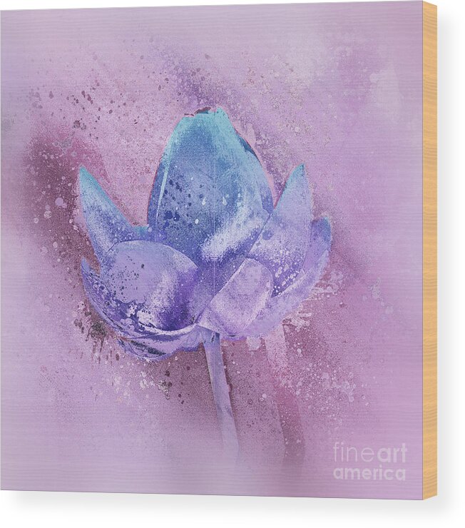Lily Wood Print featuring the digital art Lily my Lovely - s113sqc77 by Variance Collections