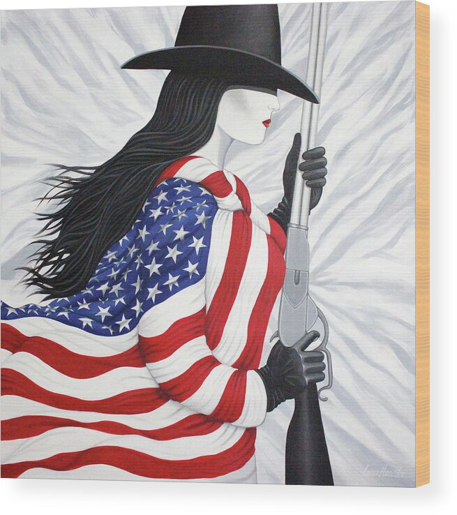 America Wood Print featuring the painting Locked And Loaded Number Two by Lance Headlee