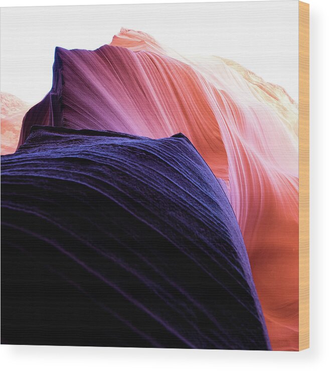 Rattlesnake Canyon Wood Print featuring the photograph Looking Up - Dark To Light by Stephen Holst