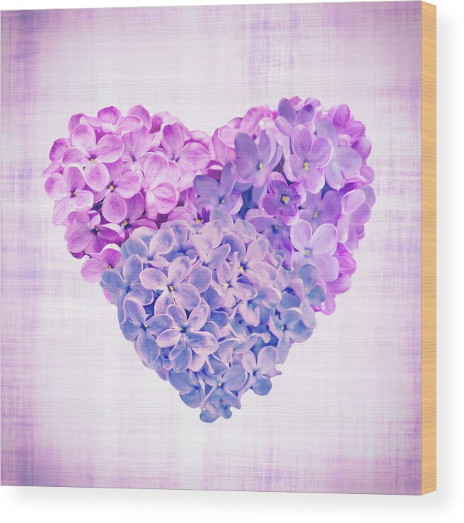 Syringa Vulgaris Wood Print featuring the photograph Love And Lilacs by Iryna Goodall