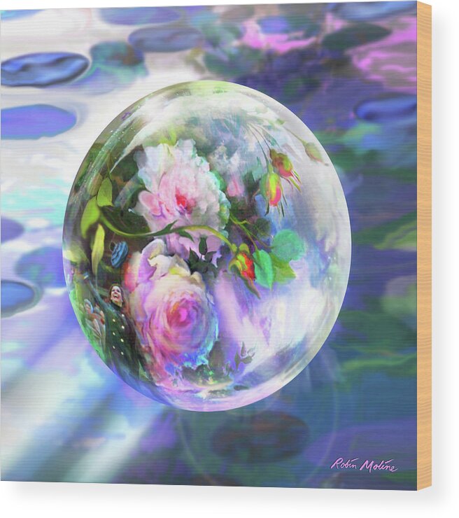  Roses Wood Print featuring the digital art Love is all Around by Robin Moline