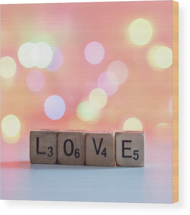 Terry D Photography Wood Print featuring the photograph Love Lights Square by Terry DeLuco