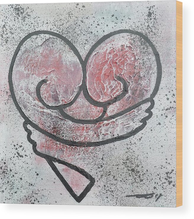 Neo Pop Wood Print featuring the painting Love Love Love 3 by Eduard Meinema