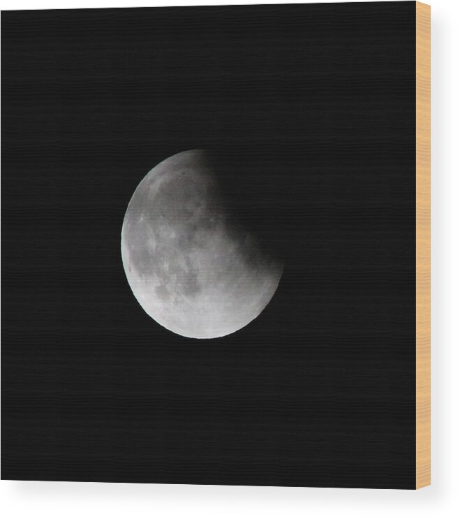 Lunar Wood Print featuring the photograph Lunar Eclips by Cathie Douglas