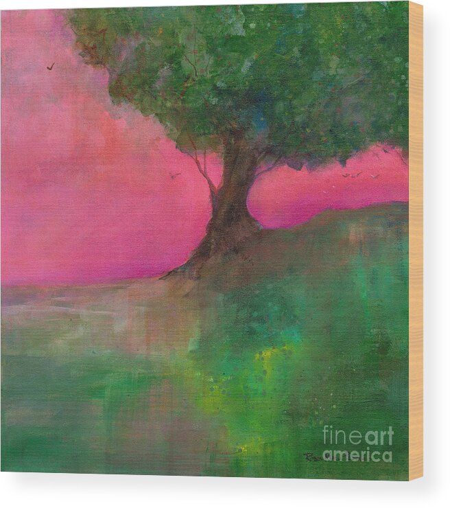 Magic Hour Wood Print featuring the painting Magic Hour by Robin Pedrero