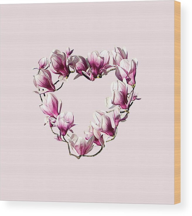 Magnolia Wood Print featuring the photograph Magnolia Heart by Susan Savad