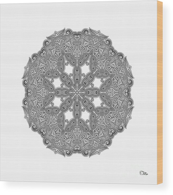 Mandala To Color Wood Print featuring the digital art Mandala to Color by Mo T