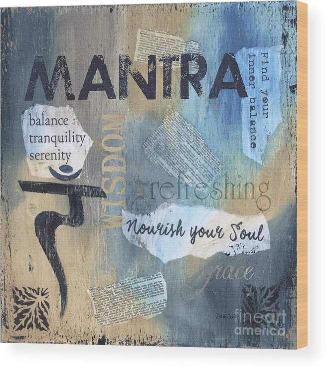 Mantra Wood Print featuring the painting Mantra by Debbie DeWitt