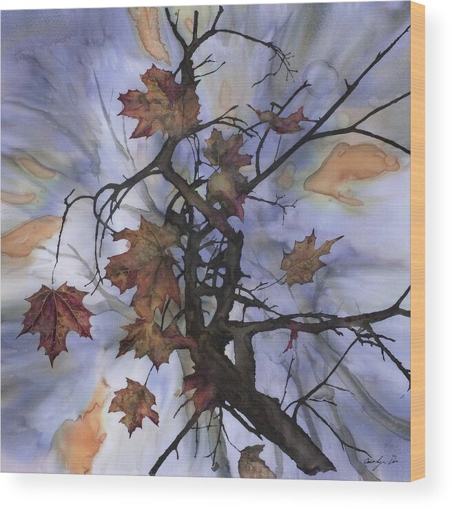 Maple Wood Print featuring the tapestry - textile Maple Autumn Splash by Carolyn Doe