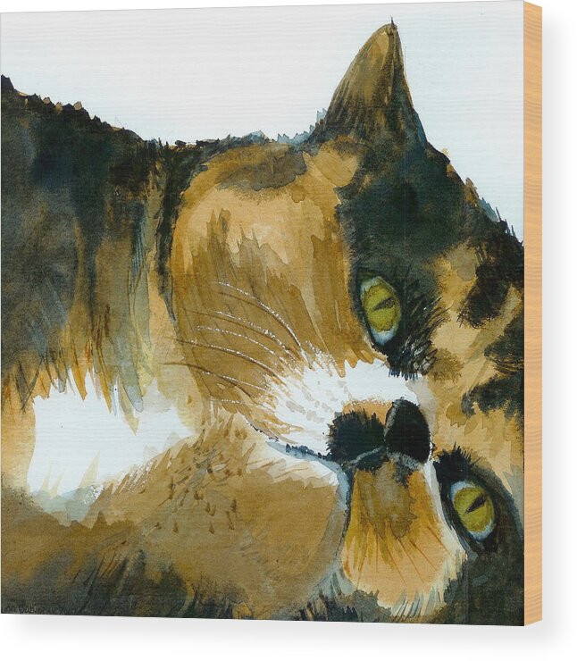 Calico Wood Print featuring the painting Mariah by Lynn Babineau