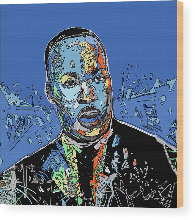 Martin Luther King Jr Wood Print featuring the digital art Martin Luther King Color by Bekim M