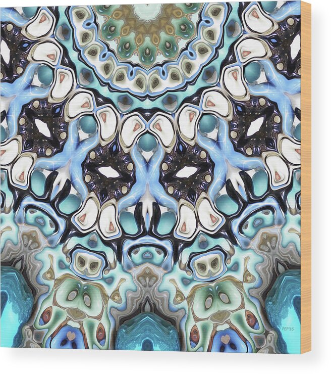 Mandala Wood Print featuring the digital art Melting Colors In Symmetry by Phil Perkins