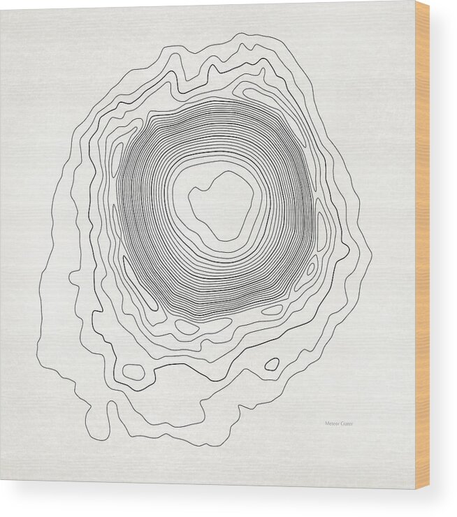 Meteor Crater Vintage Art Print Contour Map of Meteor Crater in