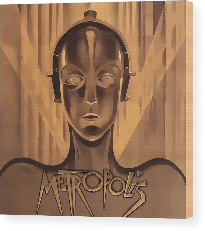 Metropolis Wood Print featuring the digital art Metropolis - Square by Chuck Staley
