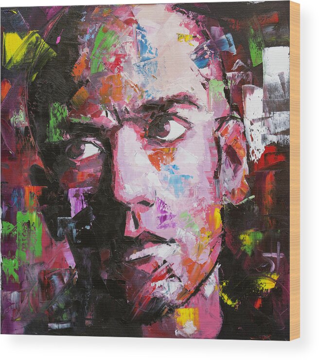 Michael Stipe Wood Print featuring the painting Michael Stipe by Richard Day