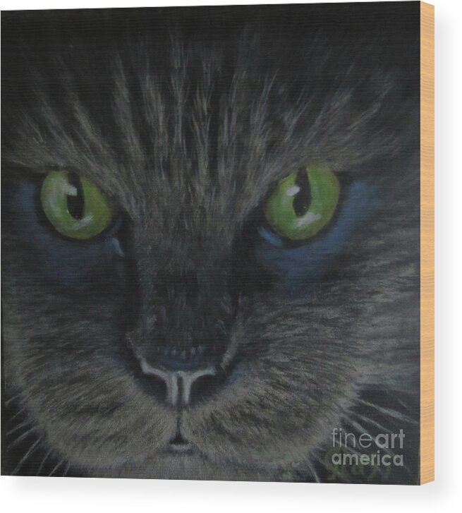 Acrylic Painting Wood Print featuring the painting Midnight Creeper by Tina Glass