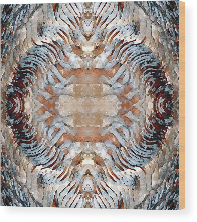 Abstract Wood Print featuring the digital art Mineral Abstract by Susan Lafleur