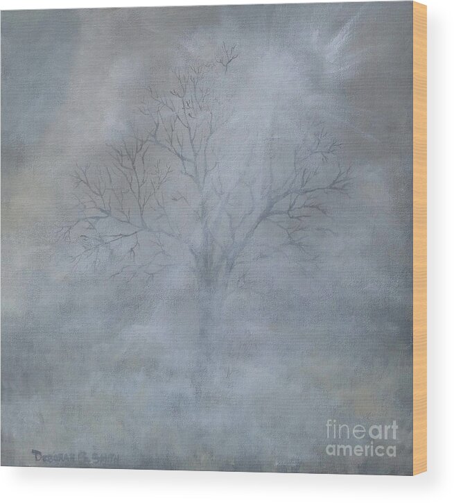 Fog Wood Print featuring the painting Mistical by Deborah Smith