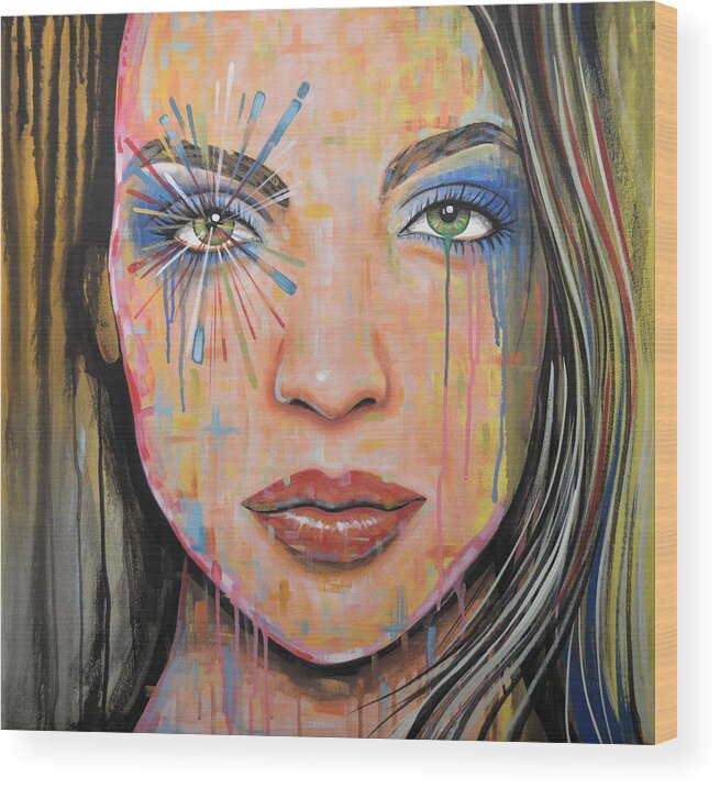 Portrait Wood Print featuring the painting More Than Dreams by Amy Giacomelli